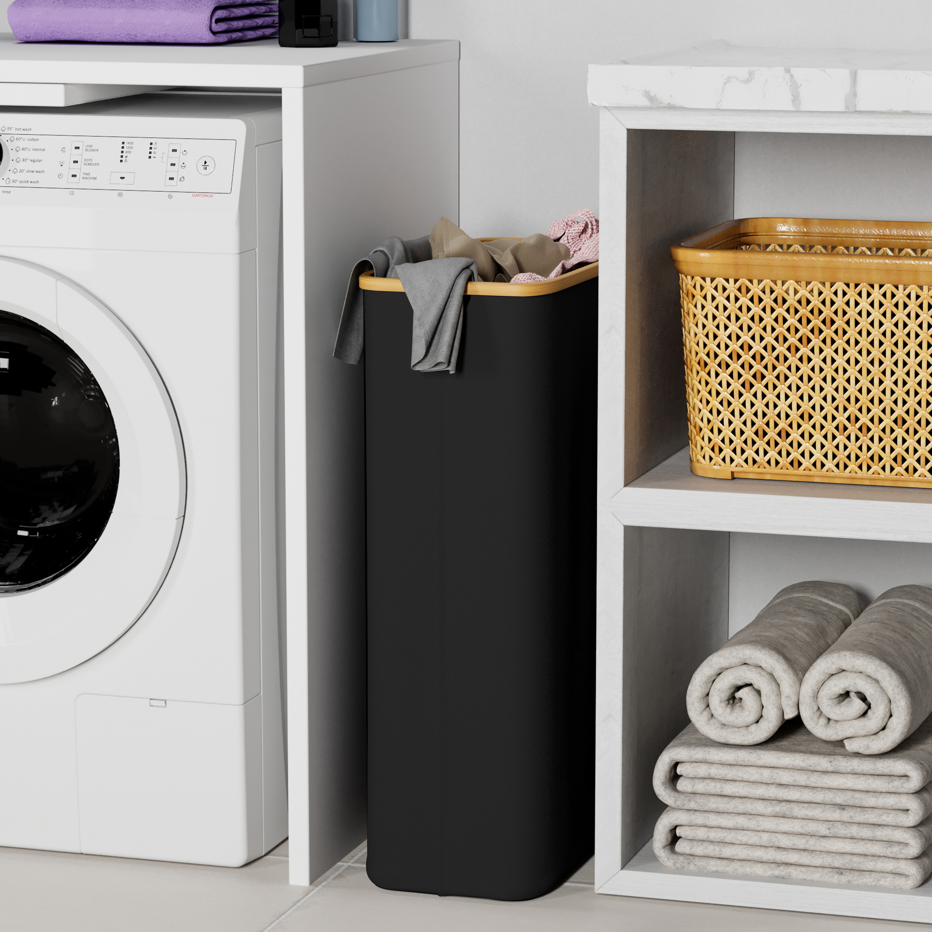 Tooloton 60-Liter Large Laundry Hamper, Black photo 5