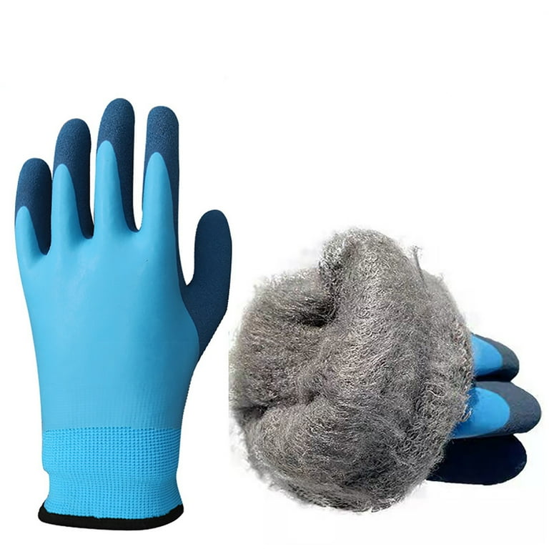 Bolincty Pair Winter Working Gloves Warm Plush Lining Anti-slip