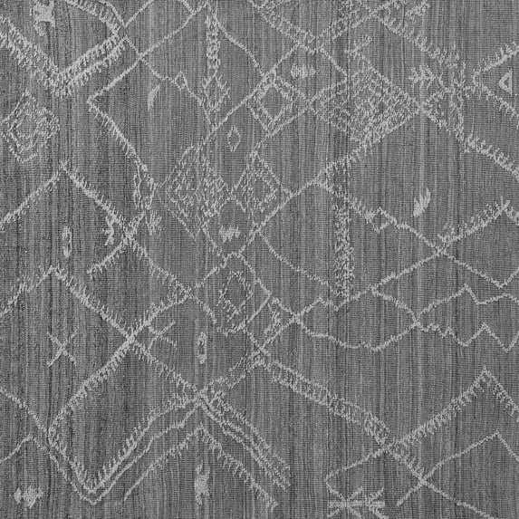 Ahgly Company Indoor Square Abstract Gray Modern Area Rugs, 4' Square