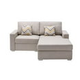 thumbnail image 3 of Nolan Beige Fabric 2-Seater Reversible Sofa Chaise Pillows Interchangeable Legs, 3 of 8