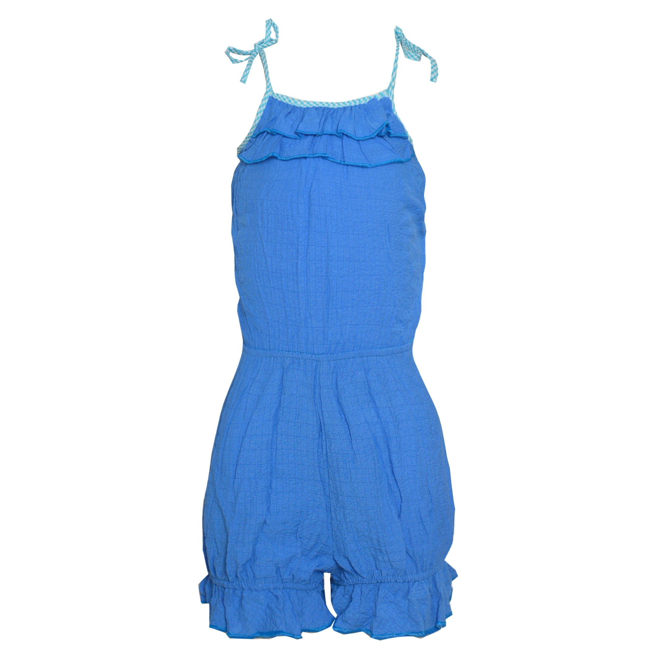 LELE - Lele For Kids Little Girls Blue Ruffle Accent Tie Shoulder Strap ...