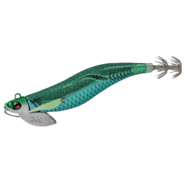 Señuelo de calamar con anzuelo, 30g, señuelo Artificial para pesca, señuelo de camarón de madera para pesca en el mar