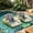 Green*2, variant on 3-in-1 Inflatable Pool Lounge Chair, Tropical Style Float Chair with Cup Holder, Adult Floating Lounge Chair with Mesh Seat for Pools, Lake, Beach and Summer Parties