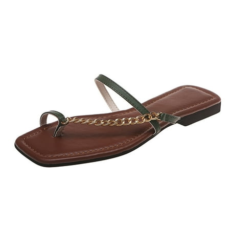 

Womens Sandals Pinch Flat Slippers Chain Comfy Beach Roman Shoes Flip Flop Summer Open Toe Slide Sandals Comfortable Flats Flip-Flops Sandal Casual Platforms Wedge Sandals Heeled Sandals A3677