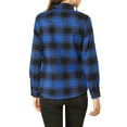 thumbnail image 4 of MODA NOVA Junior's Check Roll Up Sleeves Flap Pockets Brushed Shirt, 4 of 6
