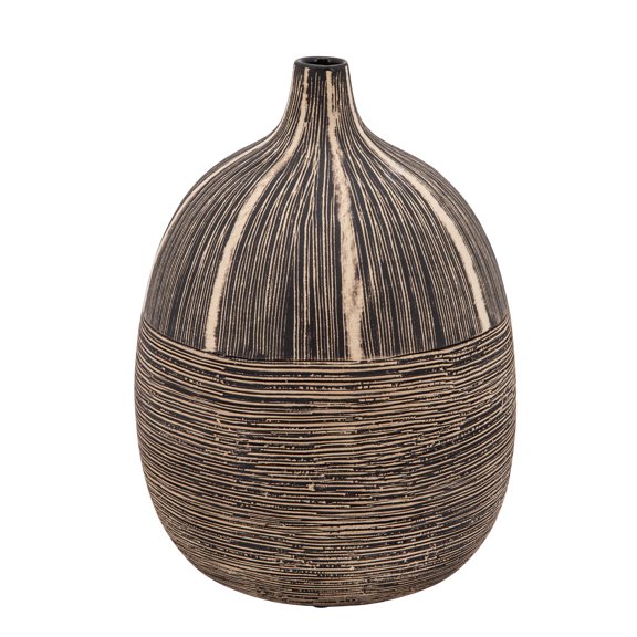 Sagebrook Home 9"h Tribal Vase, Brown
