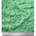 thumbnail image 1 of Soimoi Green Cotton Voile Fabric Blueberry Leaves Printed Fabric 1 Yard 58 Inch Wide, 1 of 3