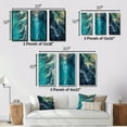 thumbnail image 4 of Designart "Aerial Photograph of Turquoise Waves Breaking VI" Coastal Waves Framed Wall Art Set Of 3 - Blue Coastal Frame Gallery Set For Office Decor, 4 of 6