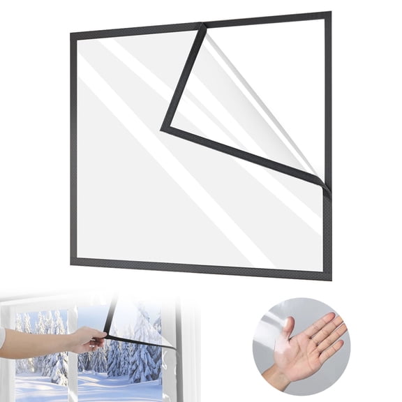 Homesteed Window Insulation Kit for Winter High Transparency Wind Blocking Thermal Film Energy Saving Adhesive Reusable Window Cover Seal