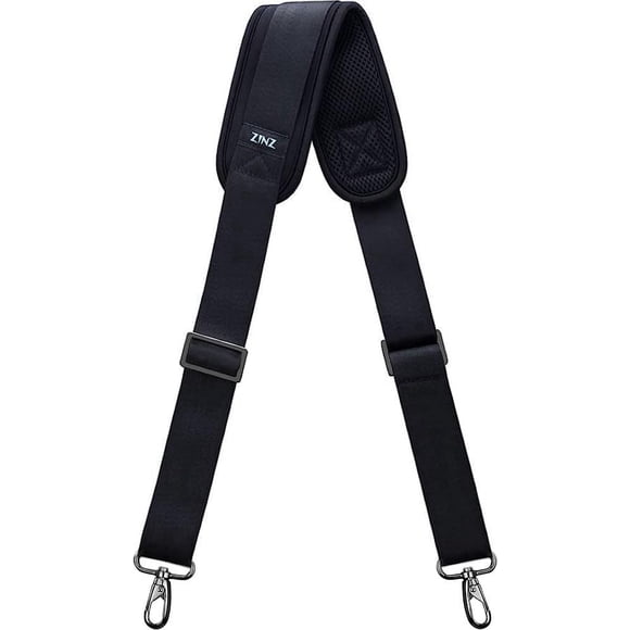 Correa de hombro ZINZ acolchada ajustable de 57 cm para bolsas, color negro