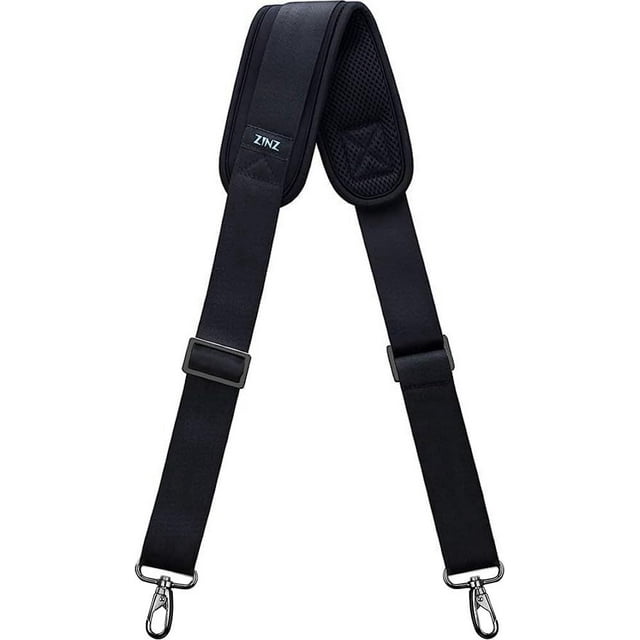 Correa de hombro ZINZ acolchada ajustable de 57 cm para bolsas, color negro