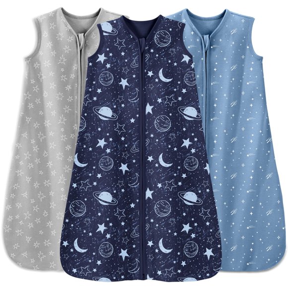 Saco de dormir para bebés Unnivoll de 6 a 12 meses, paquete de 3, 100% algodón, 0,5 TOG