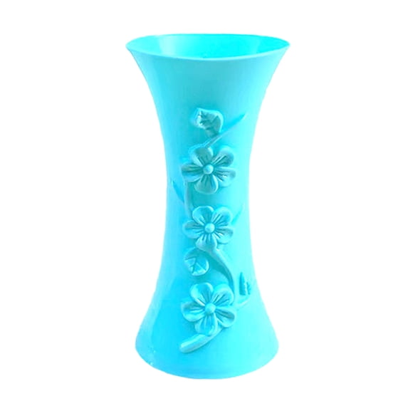 Vase en Plastique Blanc Incassable en Faux Porcelaine à Texture Rotin, Centre de Table pour Arrangement Floral pour Table à Manger, Salon, Chambre, Déco