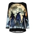 thumbnail image 5 of CLOISE Halloween Blouses for Women Funny Halloween Witch Print Shirts Long Sleeve Crew Neck Raglan Blouses Flowy Tunic Oversized Tees Boo Festival Clothes Gift, 5 of 5