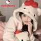 thumbnail image 2 of Pijamas de franela Kawaii Hello Kitty para mujer, ropa de dormir de felpa cálida, camisón de Anime Kt Cat, batas dulces para niñas, regalo de vacaciones de invierno, 2 of 4