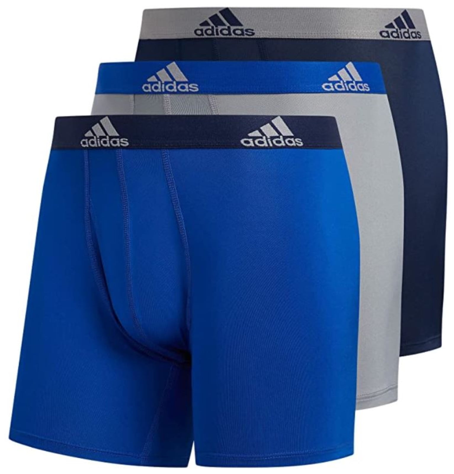 Adidas Men's Performance Boxer Brief Underwear (3-Pack) - Royal/Grey ...