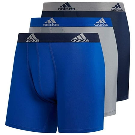 Adidas Men's Performance Boxer Brief Underwear (3-Pack) - Royal/Grey/Navy