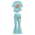 thumbnail image 3 of DGMIOCS Girls Casual Set with Flared Pants and Top for Everyday Play and School - Comfortable Daily Wear for 7-13 Years Old Girls Mint Green 9-10 Years, 3 of 5