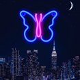 thumbnail image 4 of Letreros de neón de mariposa, luces para decoración de pared de dormitorio, USB o batería LED, luz nocturna de neón, decoración de pared, decoración estética de habitación para niñas (azul/rosa), 4 of 5