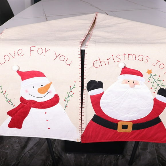 pstuiky Mantel navideño de Feliz Navidad decoración de mesa de cocina para vacaciones de invierno para interiores y exteriores decoración de fiestas en el hogar.