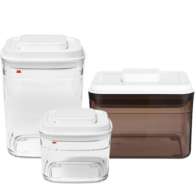 Botes herméticos de los contenedores de almacenamiento de alimentos con apertura de botón de 3 piezas para almacenamiento de alimentos