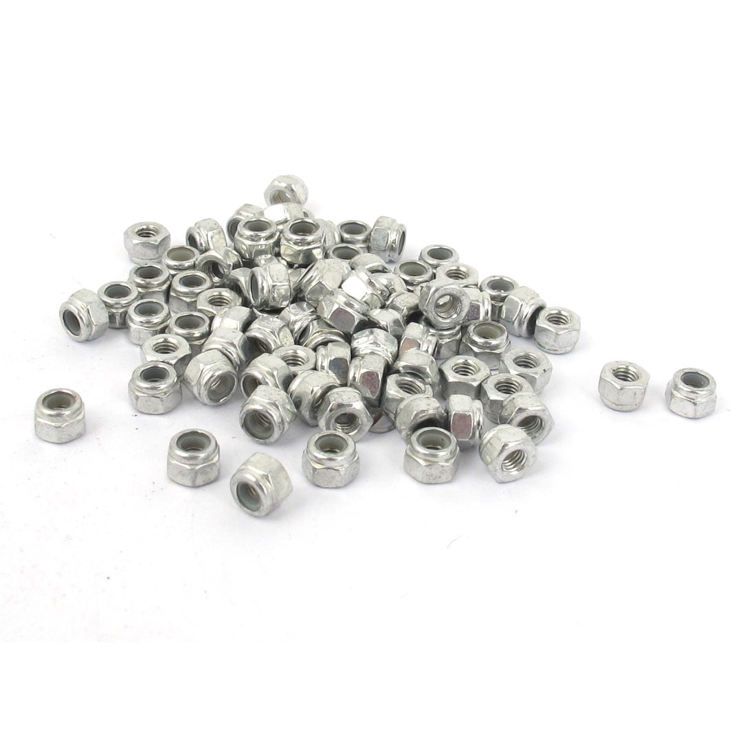 Metric M4x0.7mm Stainless Steel Hexagon Hex Nut Silver Tone 50pcs CP 