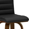 thumbnail image 6 of Roland Modern Swivel Bar Stool in Black Vegan Faux Leather, 6 of 13