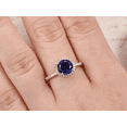 thumbnail image 6 of HeartsAndYou 1.5ct Natural Blue Sapphire & Diamond Ring Halo 100% REAL 14k SOLID Rose Gold, 6 of 9
