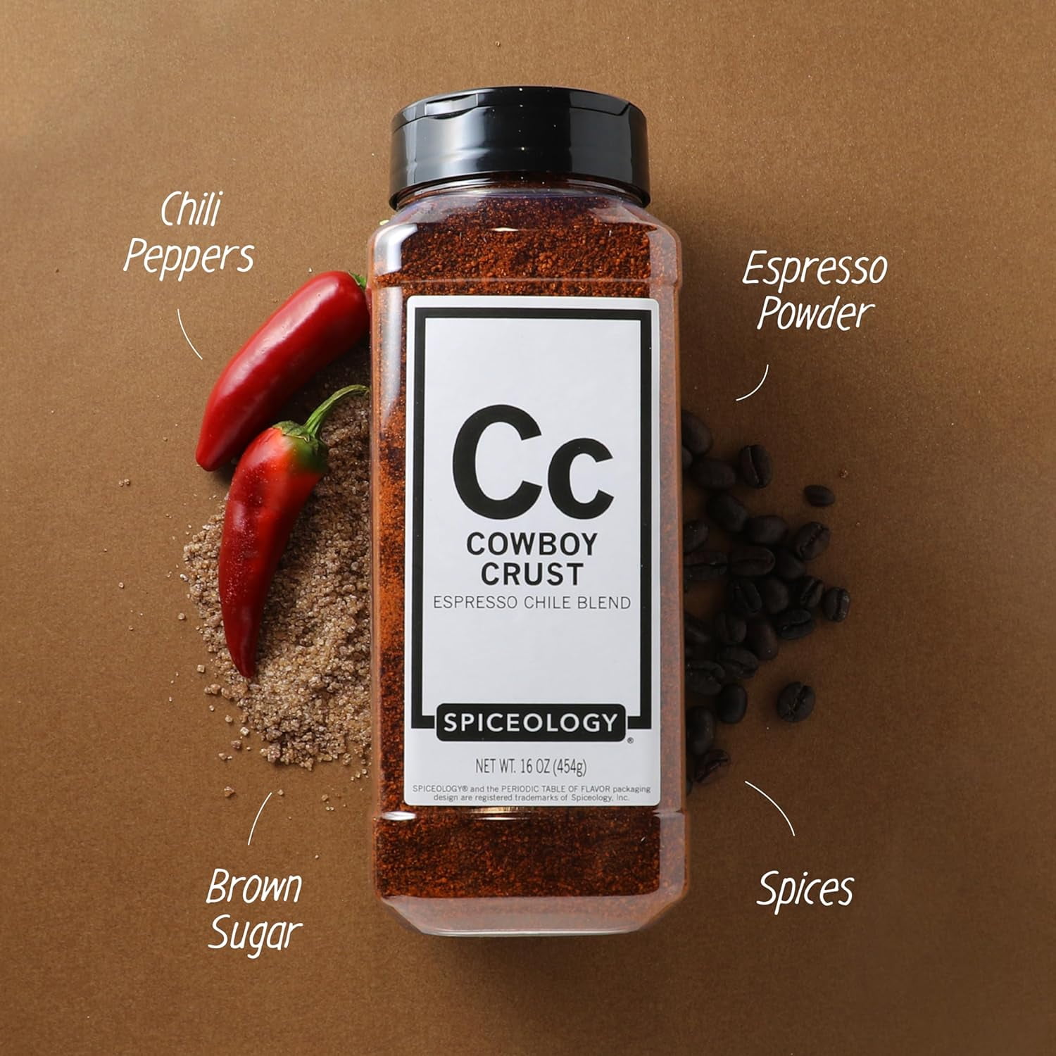 Spiceology Cowboy Crust Espresso Chile Seasoning Rub, 16 oz