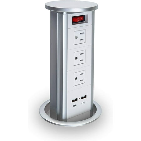Automatic Pop Up Sockets Retractable Recessed Power Strip Surge Protector With 2 Usb Charging Stations And 3 Ac S For Kitchen Island Counter Top Conference White Canada Usb Charging Stations And 3 Ac S, Kitchen Island Protector