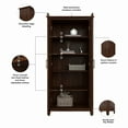 thumbnail image 3 of Bush Furniture Key West Tall Bathroom Storage Cabinet with Doors, Bing Cherry, 3 of 6