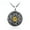 Yellow, variant on Stainless Steel Evil Eye 6 Point Star Hexagram Occult Necklace Pendant-Blue