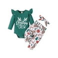 thumbnail image 2 of Christmas Clothes Baby Clothes Set 6M 12M 18M 24M 3 Pcs Sets Long Sleeve Romper Tops+Cartoon Print Pants+Headband Cotton Baby Clothing, 2 of 10