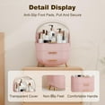 thumbnail image 2 of Makeup Organizers and Storage Make up Organizer for Vanity Cosmetics Skincare With Lid and Drawers Display Cases for Countertop Bathroom Women Teenager Girl Gifts(Pink+Brush Holder), 2 of 10