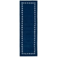 thumbnail image 2 of SAFAVIEH Kids Fiona Solid Bordered Wool Runner Rug, Navy, 2'6" x 8', 2 of 7