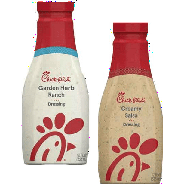ChickFilA Zesty Garden Herb Ranch & Creamy Salsa Dressing, Variety 2