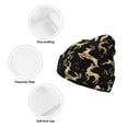 thumbnail image 3 of Lsque Elegant Gold Moose Pattern Knitted Beanie, Unisex Winter Hat, Knit Hat Winter Beanies Thick Fisherman Beanies Cuffed Plain Skull Caps, 3 of 6