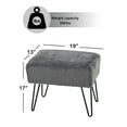 thumbnail image 7 of Home Soft Things Solid Faux Fur Ottoman - Grey Flannel - 19" x 13" x 17", 7 of 7