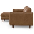 thumbnail image 5 of Simpli Home Morrison Mid Century Left Sectional 102 inch Wide Sofa Sectional in Caramel Brown Genuine Leather, 5 of 16