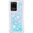 thumbnail image 3 of Compatible with Samsung Galaxy S20 Ultra Case Glitter Luxury Cute Love Liquid Quicksand Clear TPU Girls Women Stylish Bumper Shockproof Protective Case for Samsung Galaxy S20 Ultra Star Blue YB, 3 of 12