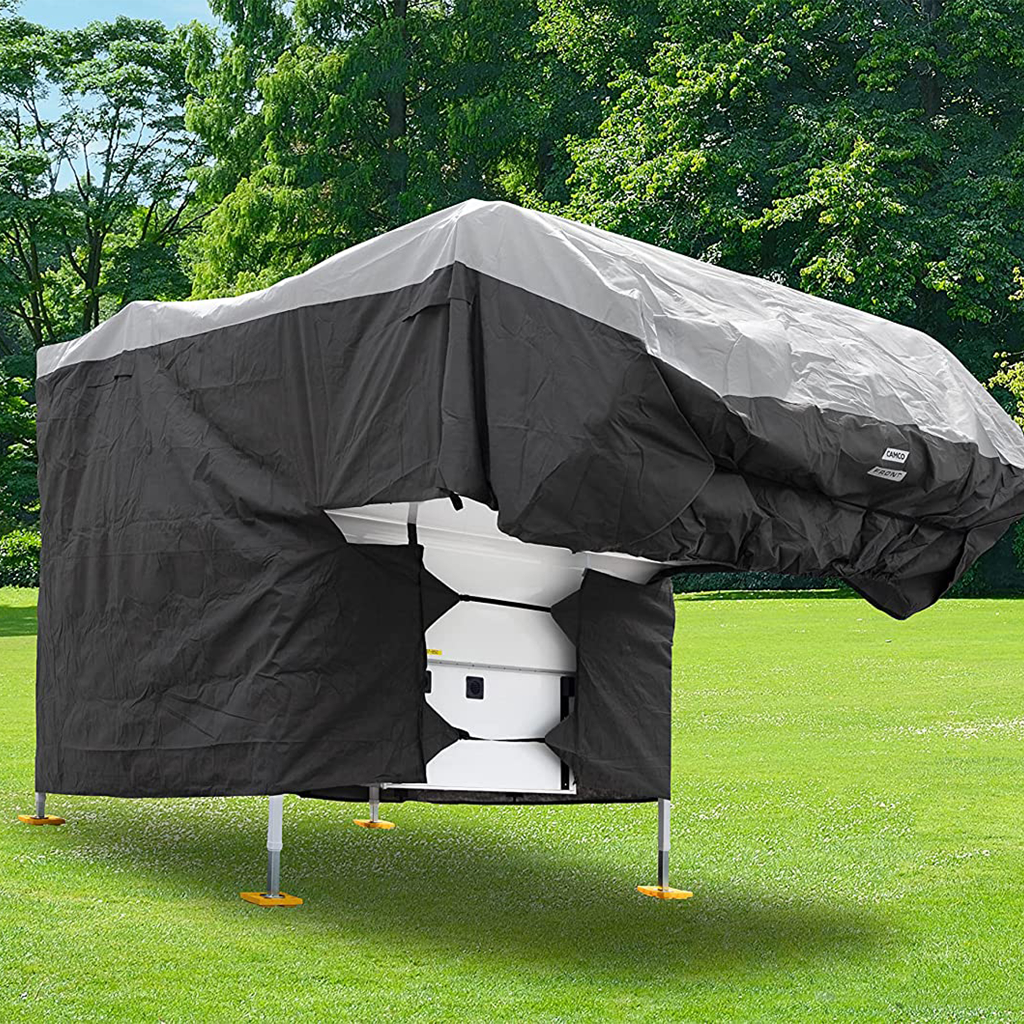 Camco ULTRAGuard Camper/RV Cover Fits Slide-In Campers Up to 19-feet  8-inches Extremely Durable Design that Protects Against the Elements  (45773)