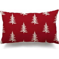 Christmas Pillow Covers 12x20 inch Christmas Tree Decorative Red Throw Pillow Covers Winter Famliy Decoration for Home Couch 040