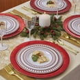 thumbnail image 4 of Disposable DINNERWARE Set | Heavy Duty Plastic Dishes | Elegant Fine China Look | Includes: 20 Dinner Plates, 20 Salad Plates and 20 Dessert Plates | Renaissance Collection - Red, 4 of 4