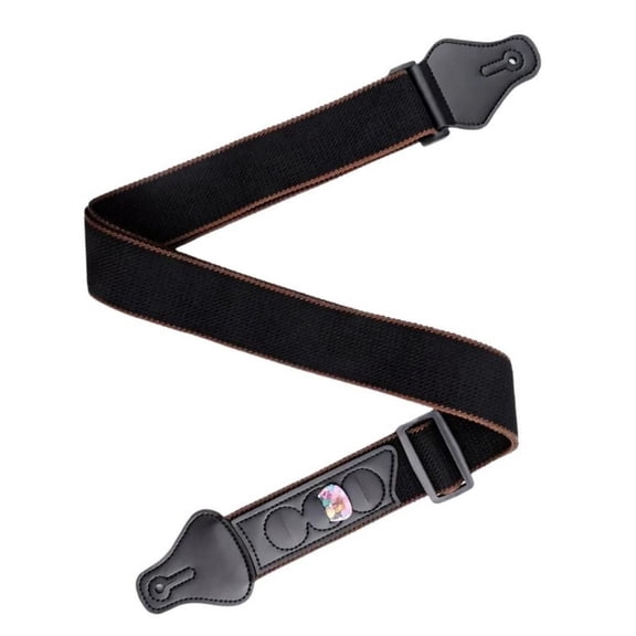 Yihuala PU Ends Guitar Bass Shoulder Strap with 3 Pick Holders for Guitars Adjustable Length Soft Cotton Guitar Strap