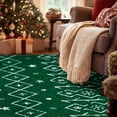 thumbnail image 3 of RUGKING Christmas Area Rug 8x10 Moroccan Modern Washable Non Slip Thin Diamond Holiday Decor Carpet for Bedroom Living Room Green, 3 of 5