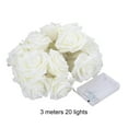 thumbnail image 3 of LED Rose Flower String Lights, 9.8ft 20 LED Artificial White Pink Rose Flower Garland Lights Battery Powered Fairy Lights for Bedroom Party Wedding Valentine's Day Birthday Christmas (Warm White), 3 of 6