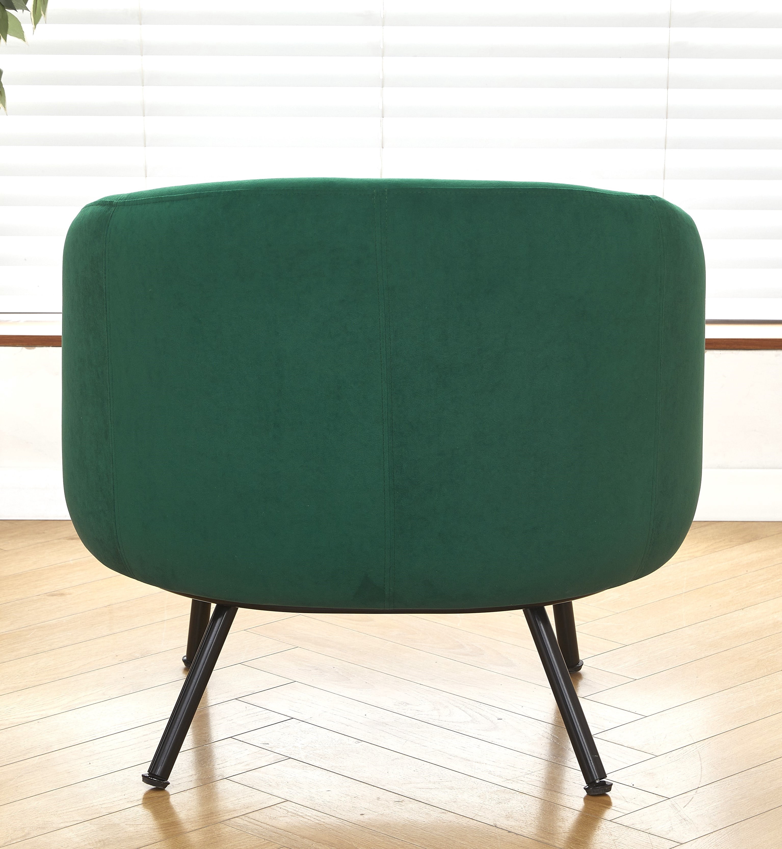 US Pride Furniture Luxury and Elegance Modern Channel Chair with Velvet Fabric Material and Thin Metal Legs Green