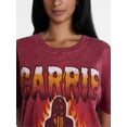 thumbnail image 4 of Carrie Women's Fire Halloween Graphic Tee with Short Sleeves, Sizes XXS-XXL, 4 of 5