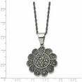 thumbnail image 5 of Stainless Steel Antiqued And Polished Marcasite Flower 20In Necklace Made In China -Jewelry By Sweet Pea, 5 of 8