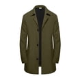 thumbnail image 4 of Iyufng Mid Length Notch Lapel Trench Coat for Men Single Breasted Button Lightweight Water Resistant Business Casual Overcoat Daily Walking, 4 of 7
